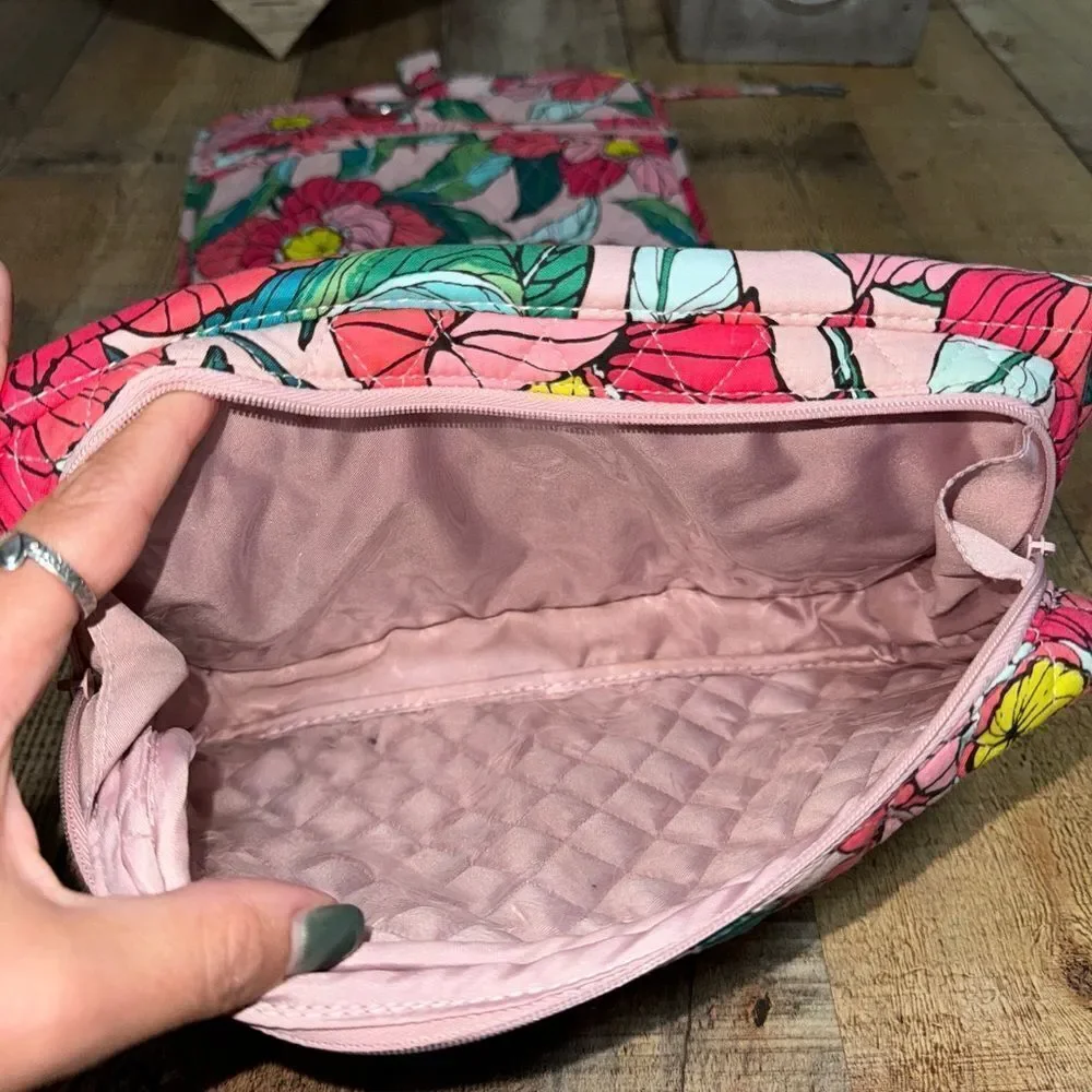 Vera Bradley Hanging Foldable Makeup Toiletry Travel Bag, Pink Floral